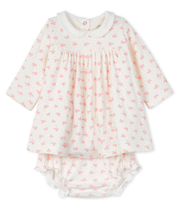 2-Teiliges baby-ensemble m&auml;dchen weiss/rosa