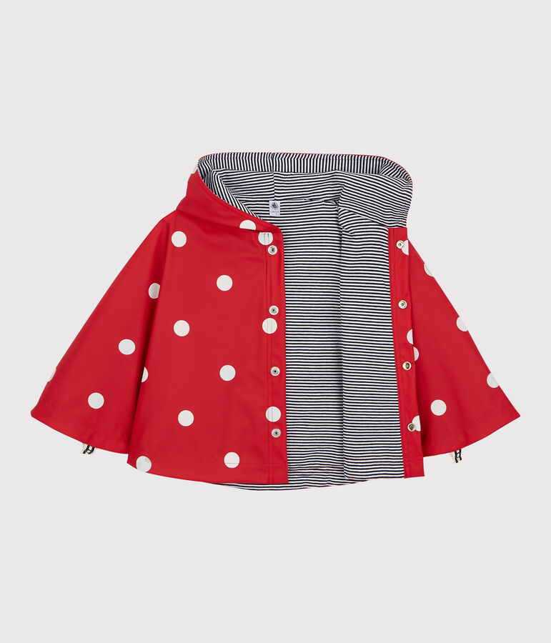 Baby-Regenjacke mit P&uuml;nktchenmuster rot/weiss