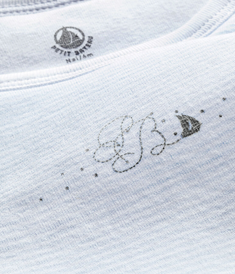 Geringelter Baby-Jungen-Schlafsack blau FRAICHEUR/weiss ECUME