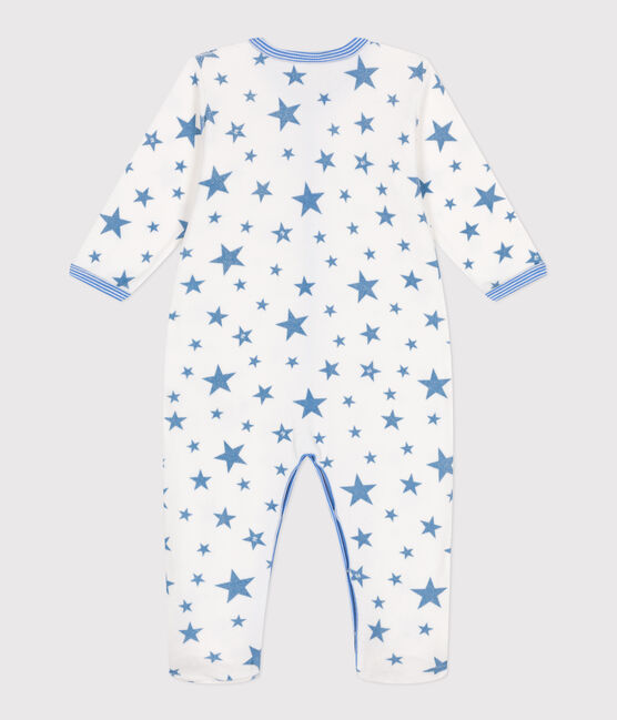 Strampler aus Nicki mit Sternmotiv weiss MARSHMALLOW/blau ALASKA