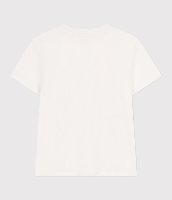 Damen T-Shirt Le Droit aus einfarbiger Baumwolle weiss MARSHMALLOW