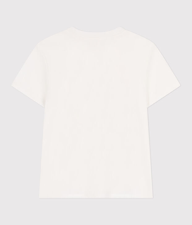 Damen T-Shirt Le Droit aus einfarbiger Baumwolle weiss