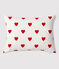 Kissen aus Popeline mit rotem Herz-Motiv weiss MARSHMALLOW/rot TERKUIT