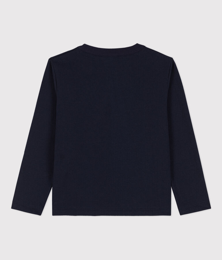 Lang&auml;rmeliges T-Shirt mit Printmotiv Kinder Jungen blau