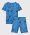 Kinder-Kurzpyjama aus Bio-Baumwolle mit Bandana-Design für Jungen blau BRASIER/weiss MULTICO