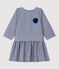 Baby-Kleid aus Leinen blau SMOKING/weiss MARSHMALLOW
