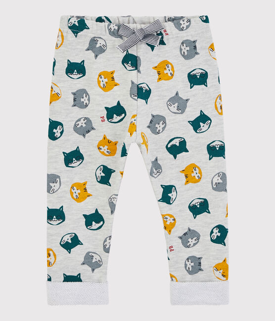 Baby-Hose aus Molton. grau BELUGA/weiss MULTICO