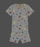 Kinder-Kurzpyjama aus Baumwolle mit Leuchteffekt weiss MARSHMALLOW/weiss MULTICO