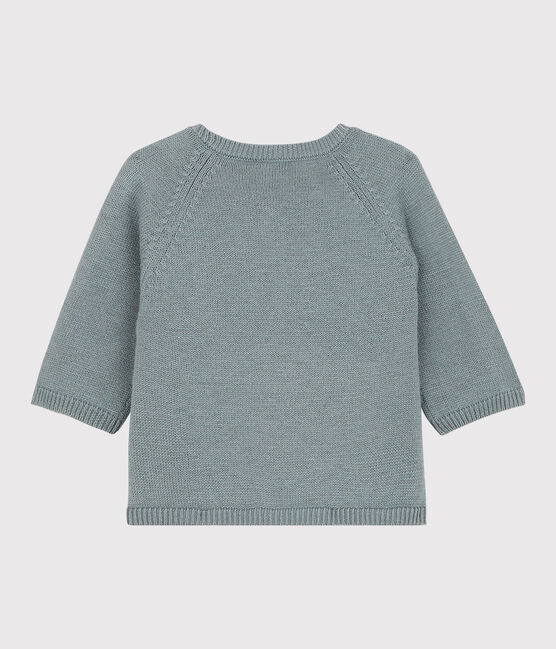 Baby-Cardigan aus Woll-/Baumwollstrick mit Bärenmotiv grau SEDUMBLUE