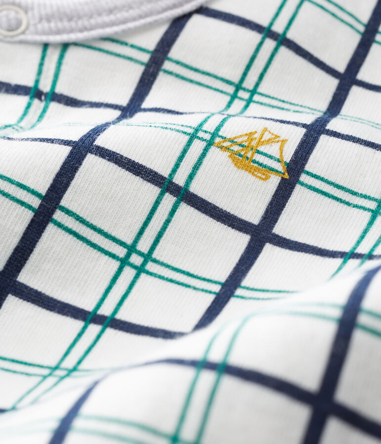 Baby-Strampler aus Doppeljersey f&uuml;r Jungen weiss/vielfarbig