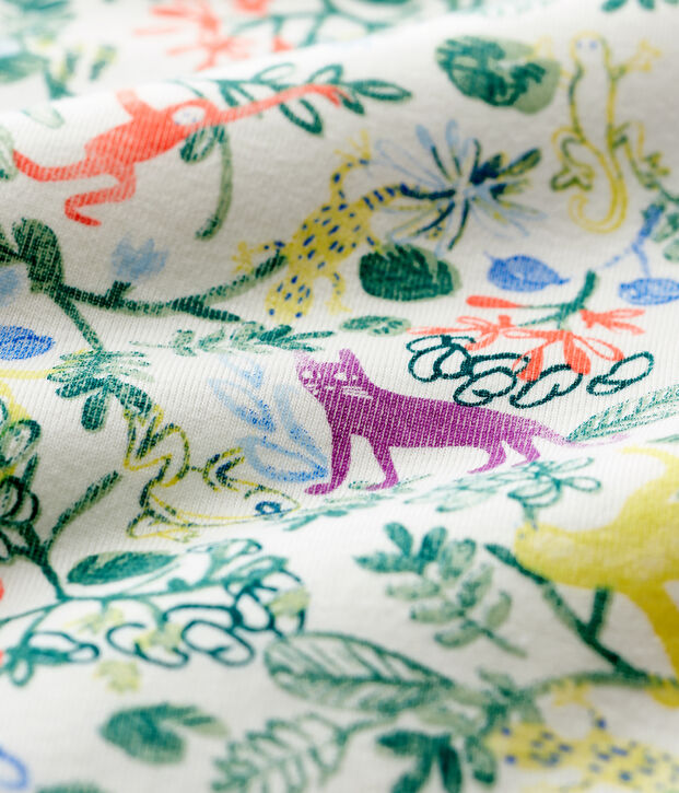 Baby-Schlafsack aus Baumwolle mit Dschungel-Motiv weiss/vielfarbig