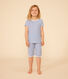 Kinder-Capripyjama aus Baumwolle mit Blumenmuster