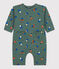 Langer bedruckter Baby-Overall aus Molton grün VALLEE/naturfarben MULTICO