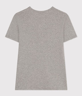 Damen-T-Shirt L’ICONIQUE aus Baumwolle mit Mäusezähnchen grau CHATON CHINE
