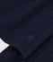 Langärmeliges Damen-T-Shirt mit Kragen mit Knopfleiste im einfarbigen Nadelzug-Strick blau SMOKING