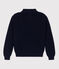 Damenpullover aus Baumwolle mit Patentmuster blau SMOKING