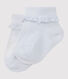 Einfarbige Mädchen-Socken mit Spitzenbesatz
