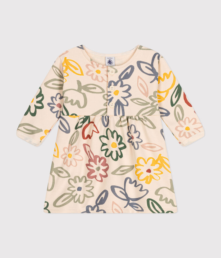 Lang&auml;rmeliges Baby-Kleid naturfarben/vielfarbig