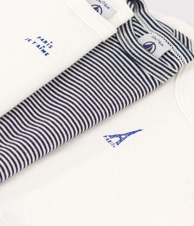 3er-Set kurz&auml;rmelige Baby-Bodys Paris aus Baumwolle vielfarbig