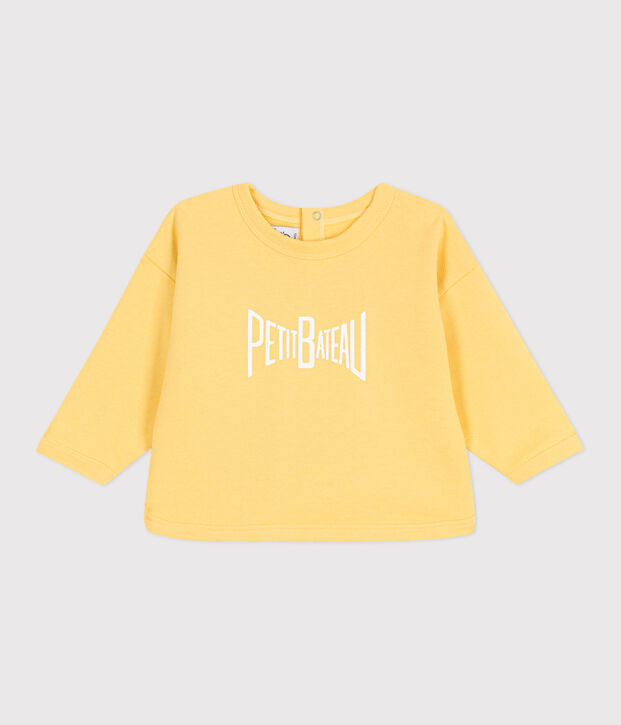 Einfarbiges Baby-Sweatshirt aus Baumwolle gelb