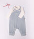 Baby-Set Latzhose und Body mit Kragen aus einfarbiger Baumwolle