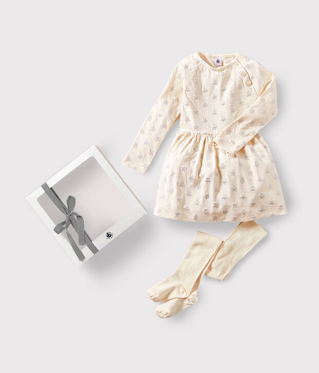 Geschenkset: Kinderkleid und Strumpfhose f&uuml;r M&auml;dchen vielfarbig