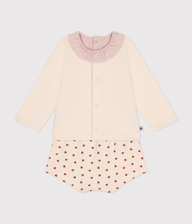 3er-Baby-Set aus leichtem Jersey weiss AVALANCHE/ MULTICO