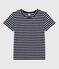 Damen-T-Shirt LE DROIT aus Baumwolle mit Rundhalsausschnitt blau SMOKING/weiss MARSHMALLOW