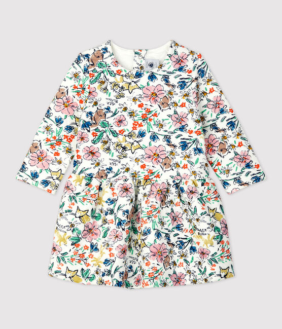 Gestepptes Baby-Kleid für Mädchen weiss MARSHMALLOW/weiss MULTICO