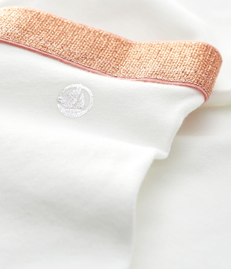 Kurze Kinder-Leggings aus Jersey mit Lycra f&uuml;r M&auml;dchen weiss