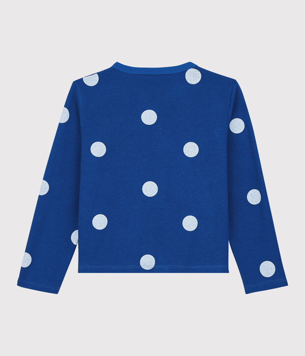 Kinder-Cardigan aus Baumwolle und Leinen f&uuml;r M&auml;dchen blau/weiss