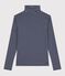 Damen-Rollkragenshirt L'Iconique aus Baumwolle blau SMOKING/weiss MARSHMALLOW