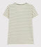 Gestreiftes Damen-T-Shirt Le Droit mit V-Ausschnitt aus Baumwolle AVALANCHE/ CROCO