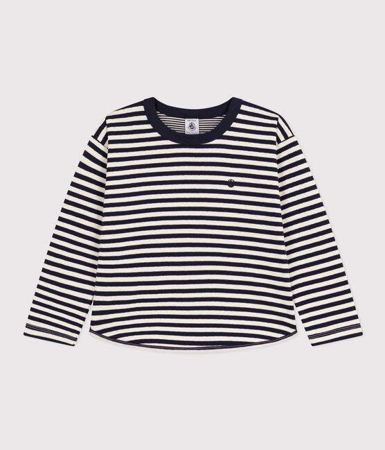Langärmeliges T-Shirt aus Doppeljersey für Kinder/Jungen blau SMOKING/ AVALANCHE