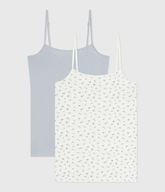 Set Damen Spaghetti-Tops aus Baumwolle mit Lochstickerei variante 1