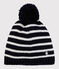 KIndermütze Mädchen/Jungen blau SMOKING/weiss MARSHMALLOW
