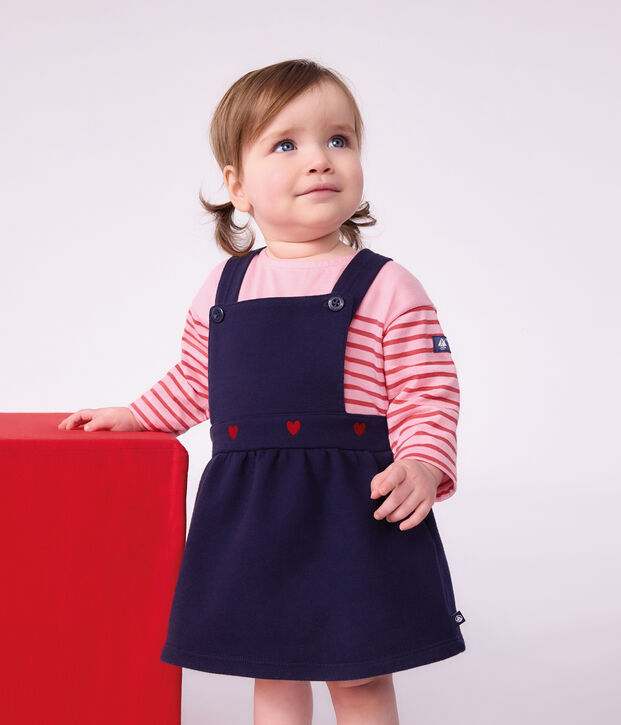 &Auml;rmelloses Baby-Kleid aus Baumwolle mit  Herzstickerei SOIR