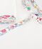 Strampler aus einfarbigem Nicki mit Blumenmotiv weiss