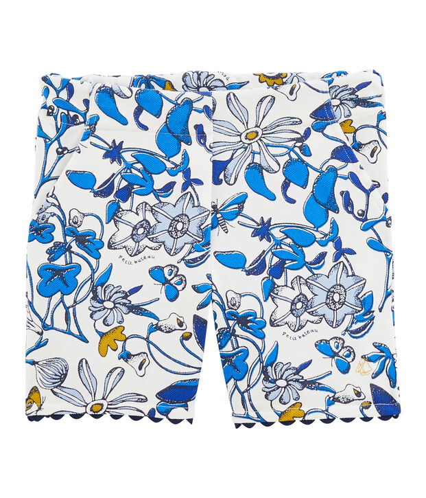 Kinder-Bermuda M&auml;dchen weiss/vielfarbig