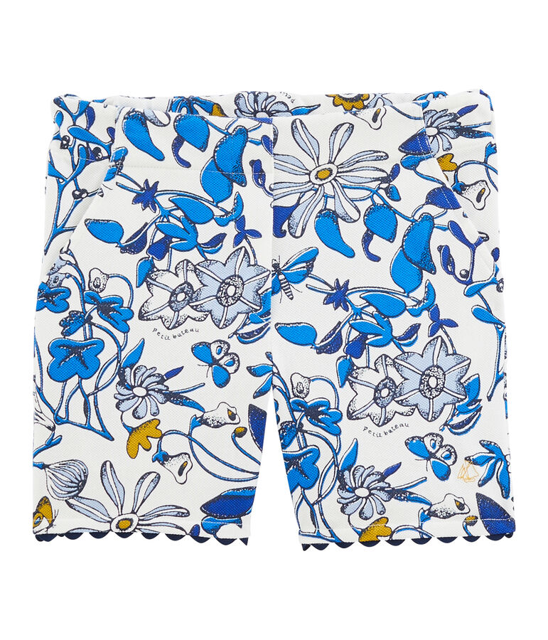 Kinder-Bermuda M&auml;dchen weiss/vielfarbig