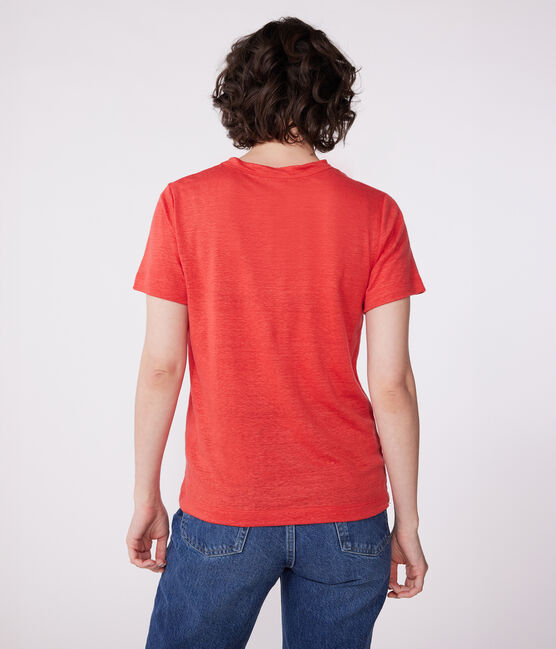 Kurzärmeliges Damen-T-Shirt aus Leinen SPI