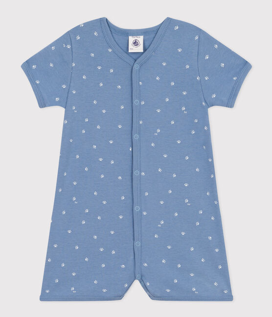 Kurzer Baby-Overall aus Baumwolle blau BEACH/ MARSHMALLOW