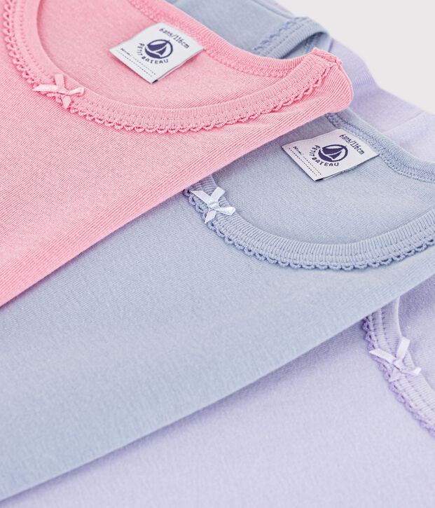 Set kurz&auml;rmelige Kinder-T-Shirts aus einfarbiger Baumwolle vielfarbig