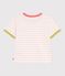 Kurz&auml;rmeliges Kinder-T-Shirt aus Baumwolle mit Streifen weiss/orange