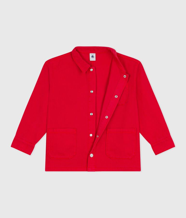 Kinder-Jacke aus einfarbiger Baumwolle rot