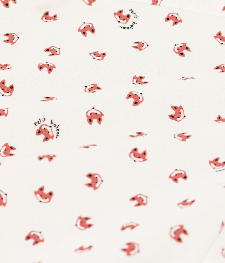 Bedruckter Strampler aus Molton weiss/vielfarbig