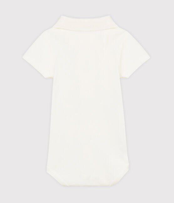 Baby-Body mit Polohemdkragen für Jungen weiss MARSHMALLOW