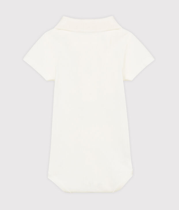 Baby-Body mit Polohemdkragen f&uuml;r Jungen weiss