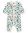 Baby-Strampler in Rippstrick für Mädchen weiss MARSHMALLOW/weiss MULTICO