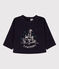 Langärmeliges bedrucktes Baby-T-Shirt aus Baumwolle blau SMOKING